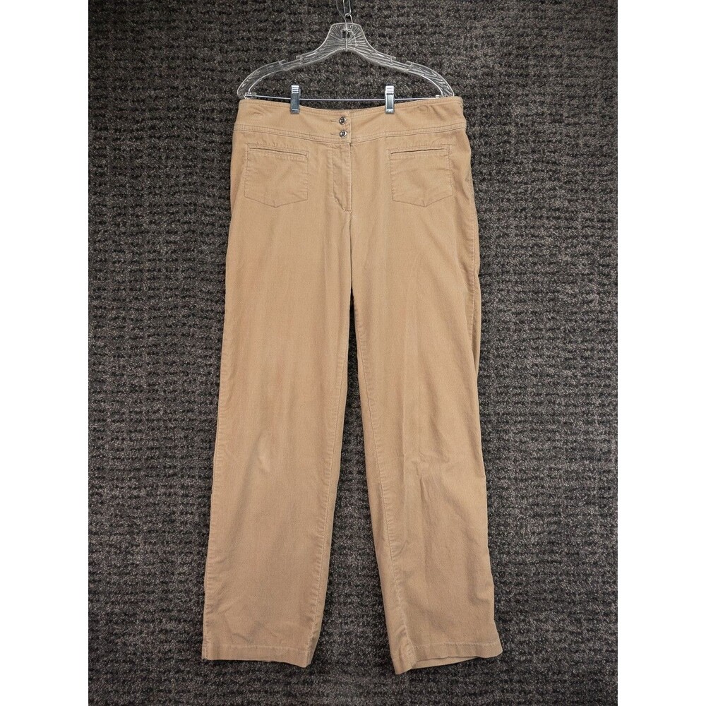 Chico's Pants Womens Size 1 (34x32) Beige Corduroy Chino Straight Leg Stretch